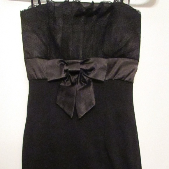Strapless Empire Waist BodyCon Little Black Dress - Picture 1 of 8